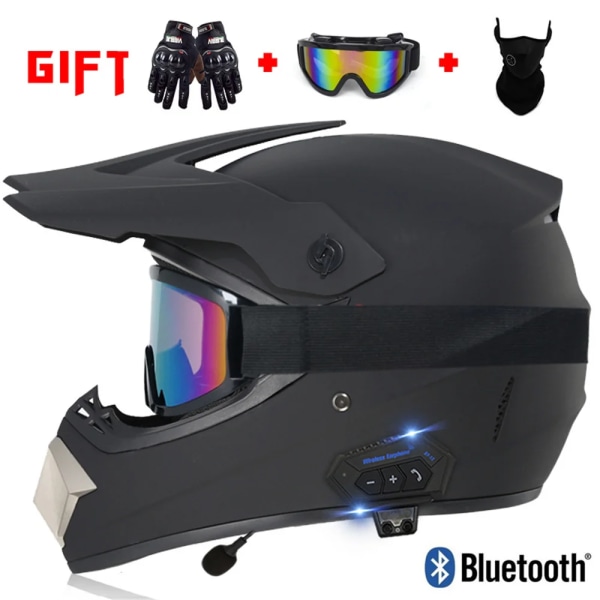 Motorcykel terränghjälm med Bluetooth Motorcykeltillbehör ATV Dirt DH Racing Motorcrosshjälmar för män Multiventilation Q L