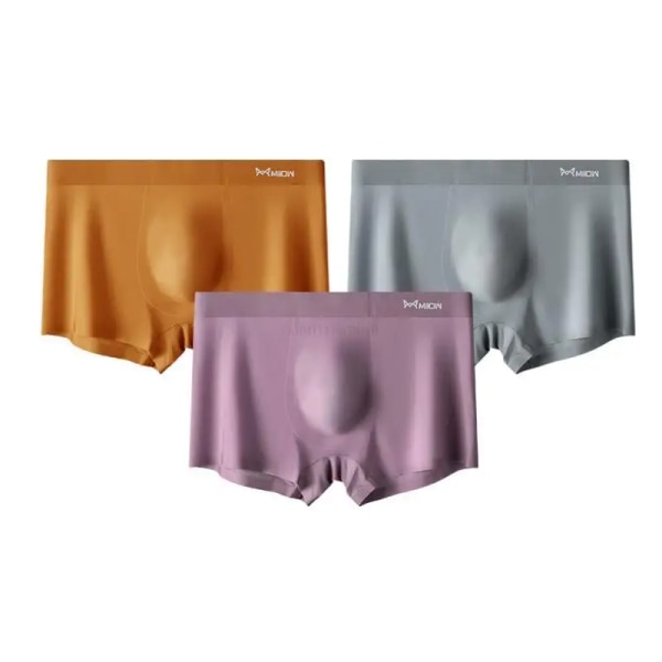 3st Summer Ice Silk Herrtrosor i ett stycke Seamless Herrunderkläder AAA Antibakteriella boxer Coola kalsonger M1270-3D XL