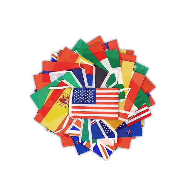 14x21cm 20x30cm 32st String Flaggan länder runt om i världen Nationernas flaggspel Hängande banderoll 14x21cm 32pcs 20 Packets