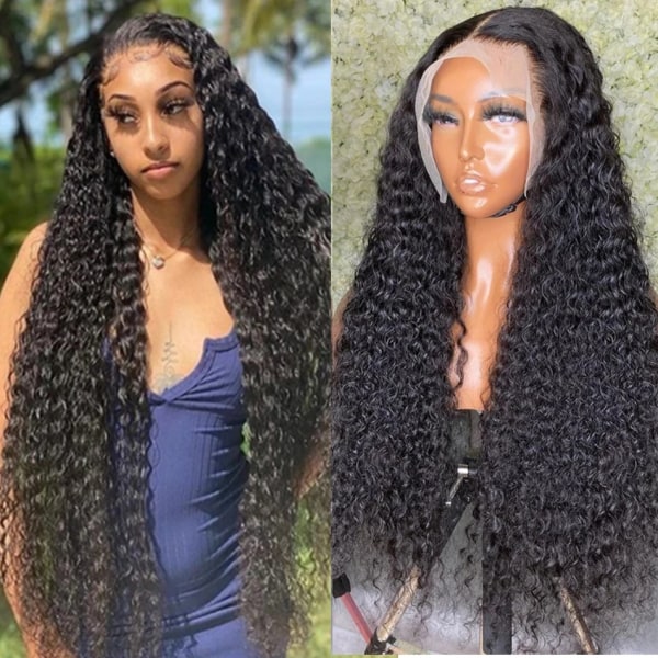 13x6 Deep Wave frontal peruk brasiliansk 5x5 stängning HD våt och vågig spets främre peruk Vattenvåg lockigt människohår Peruker för kvinnor 13x6 Lace Wig 24inches