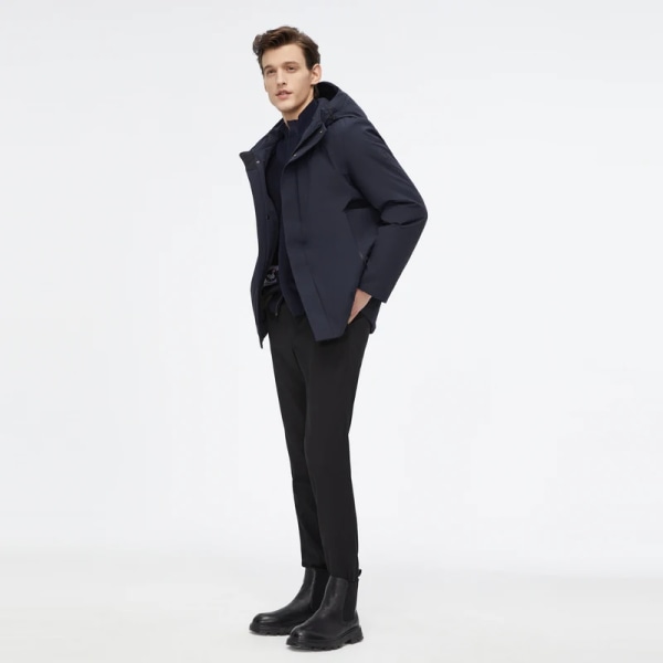 ny vinterdunjacka för män affärsstil smart casual ytterkläder vinter varm kappa med huva 5419 XL185