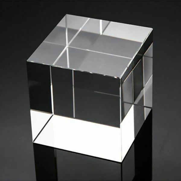 Optisk kub Prisma Hexaeder Transparent K9 Kristallglas Fotografi Rekvisita Dekoration Crystal Cube 8x8x8cm