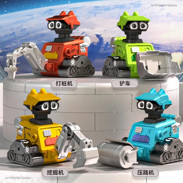 2023 Barn Press Robot Tröghetsteknik Fordon Pojke Grävmaskin Partihandel Leksaksbil Födelsedagspresent 4