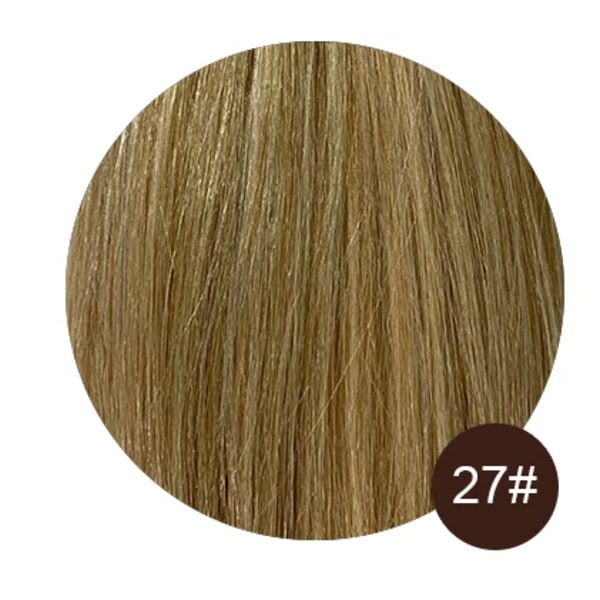 Människohår Topper För Kvinnor Naturligt hår Peruker 12x13cm Clip In Topper Blont raka hårstycken Andas Silk Base Hårperuk 27 Customize 30CM (50g)