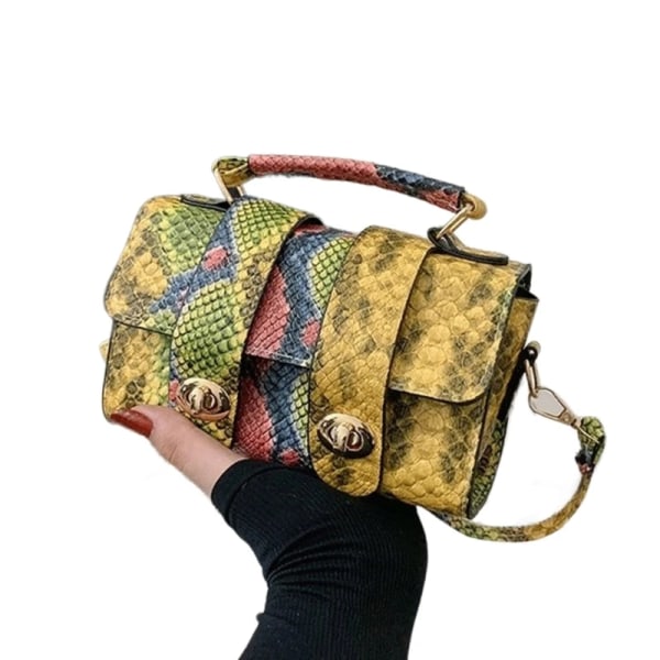Crossbody handväska för kvinnor, print axelväska Handväska Handväska Liten väska för tjej Dejting arbete Yellow