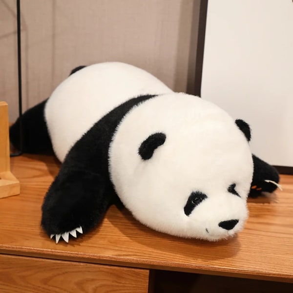 30/45/60 cm Söt fluffig liggande jättepanda plyschleksak fylld mjuk kudde Pandabjörn blidka dockleksaker för barn Flickor Födelsedagspresent 30cm panda
