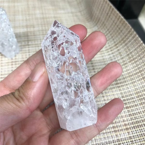 Crack Angel Clear Crystal Stones Wand Point For Healing Quartz Stone Gift 50-70mm random3pcs