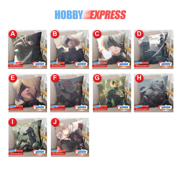 Hobby Express 40x40 cm case japansk anime Dakimakura cover Otaku Waifu NieR Automata Peach Skin C
