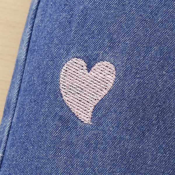 Toddler flicka hjärta broderade elastiska blå jeans jeans Blue 4-5 Years