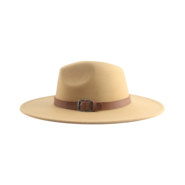 Damhattar Stor brätte 9,5 cm Bälte Klassisk Fedora Hattar Filtad bred brättad Khaki Vit Grå Klänning Dam Vinterhattar Sombreros De Mujer purple 56-58cm