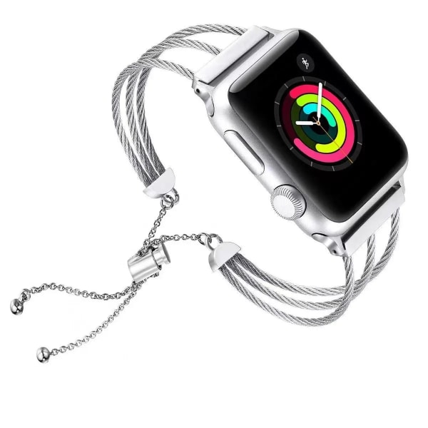 Metallrem För Apple Watch Ultra 49mm 8 7 45mm 41mm Tecknad kattsmycke ersättningsband För iWatch 6 5 4 3 2 SE 44mm 42mm 40mm Silver B 42mm-44mm-45mm-49mm