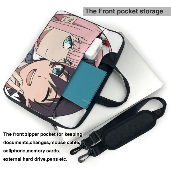 Darling In The Franxx Wink Laptopväska Anime För Macbook Air Pro HP Huawei Microsoft 13 14 15 15.6 Case Travel Shockproof Pouch 6 15.6-inch