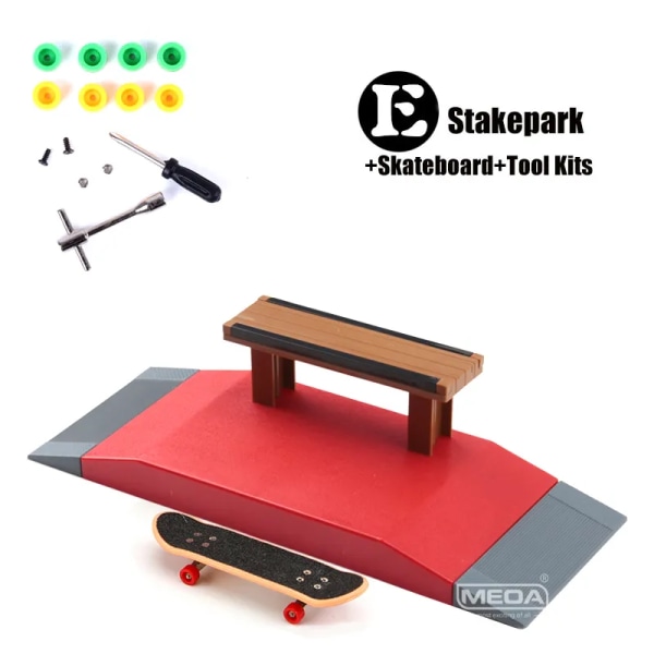 10 i 1 Finger Skateboards DIY Skate Park Ramp Parts Tech Deck Scene Venue Set för barn inomhus hemleksaker 10 in 1 Unassembled