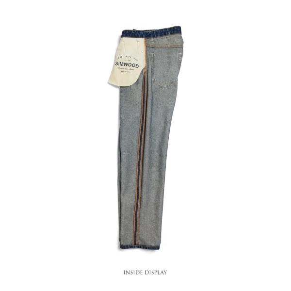 2023 våren nya lösa rakt tvättade vintage jeans män 13 oz jeansbyxor plus storlek märkeskläder SM230078 Wash Light Blue 28 REC 50-57.5KG