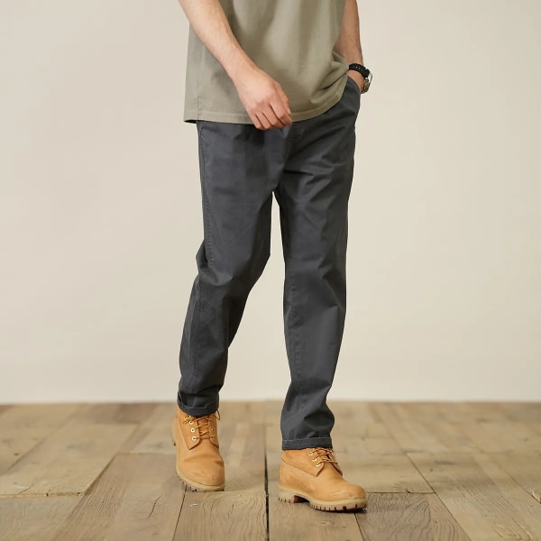 D 2023 Höst Sommar Herr Causal Byxor LT02 Ankellånga Loose Fit Byxor Klassiska Chinos Bomull SL130024 Denim blue M