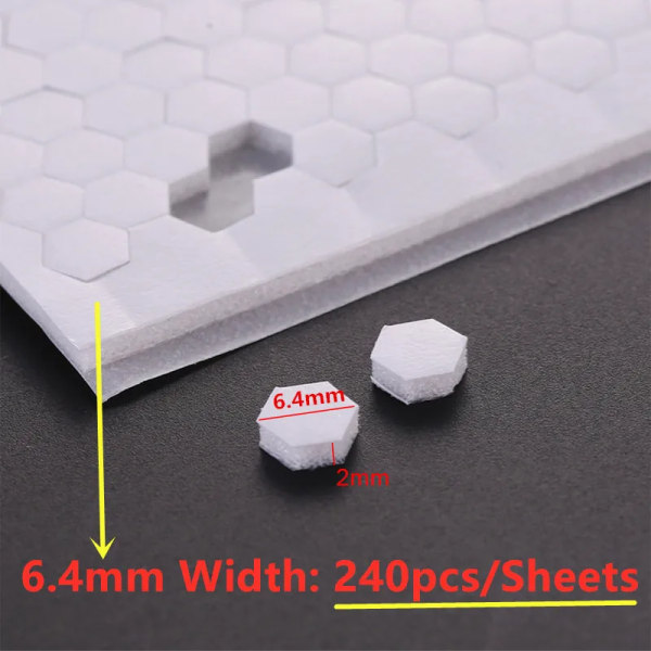 2 mm tjock 6,4 mm / 10 mm bredd Dubbelsidig 3D-skumprickar Hexagon-lim för gör-det-själv-skakkortstillverkning Scrapbooking-hantverkstillbehör 15sheets10mmand6.4mm