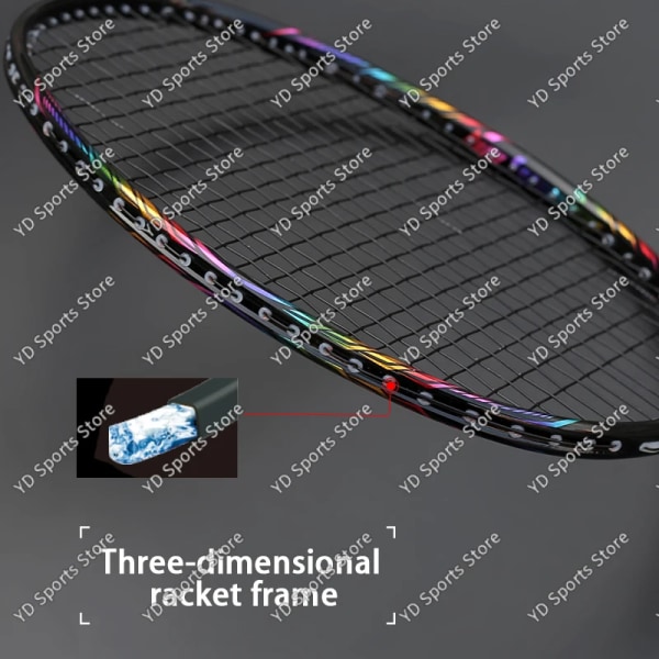 Superlätt 8U helkolfiber badmintonracket med väskor Sträng Professionella racketar Strung Padel Sport För Vuxna Barn Blue with box