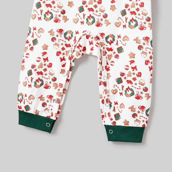 Julfamiljsmatchande färgblock print Långärmad pyjamasset (flammsäker) DarkGreen WomenL