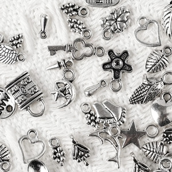 100st metall tibetanskt silver blandat hänge Djur Berlocker Pärlor för smyckestillverkning Armband DIY Örhängen Halsband DIY Craft 100pcs random
