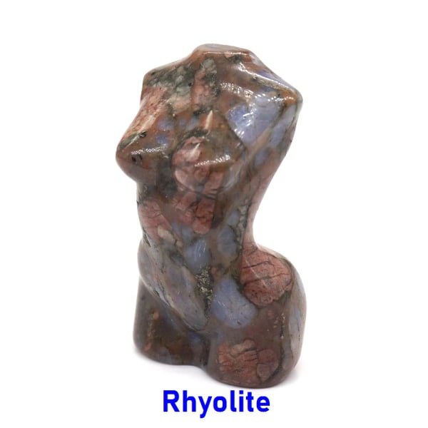 2" Kvinnomodell Byst Naturstenar Staty Healing Kristall Sexig Flicka Kropp Naken Konstfigur Handsniden Rumsdekor Presentprydnad Rhyolite