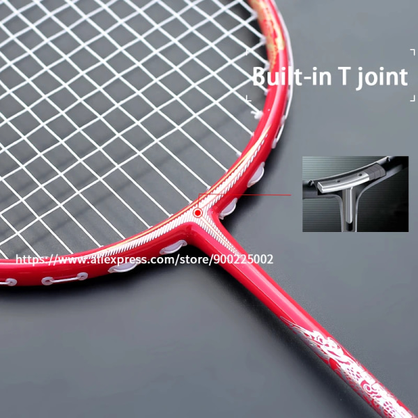 Full Mj30 Carbon Fiber Badmintonracket Strung Ultralight 5U 77G Max Tension 32LBS Professionell racket med väskor Speed ​​Sports green