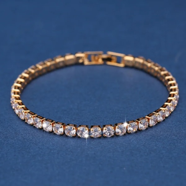 Kvinnors runda Zircon Armband 3A zirkon högkvalitativa klassiska mode smycken 18cm Platinum Plated