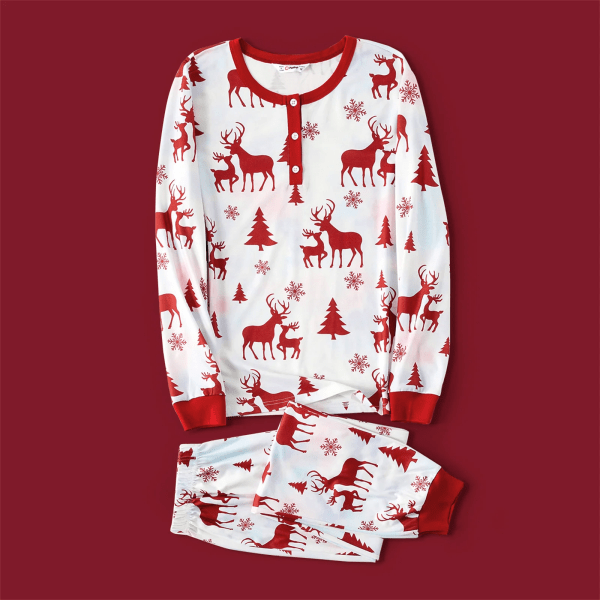 Christmas Tecknad Pepparkakor Man Allover Print Familj Matchande Pyjamas Set (flammsäker) White MenXXL