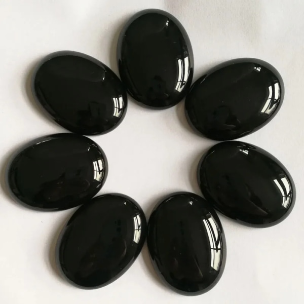 Mode Assorted 30*40mm Naturliga ovala stenpärlor berlocker Mixed CAB CABOCHON för smyckestillverkning 10st/lot black onyx