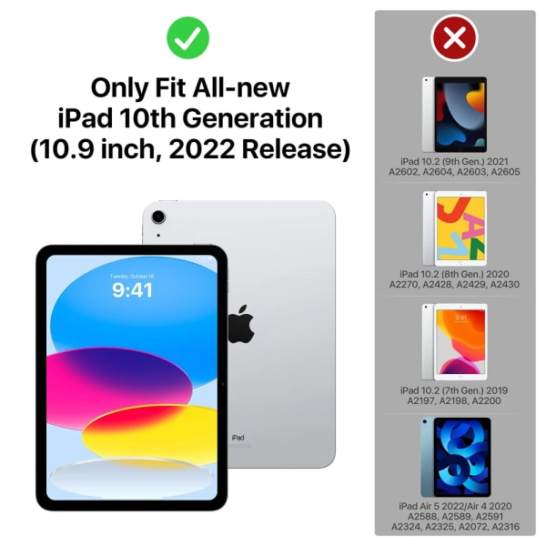 Genomskinligt case för Apple iPad 10 2022 10,9-tums 10:e generationens 10,9'' Stötsäkert mjukt TPU silikonskal cover iPad 10th 10.9 2022 Shockproof Case