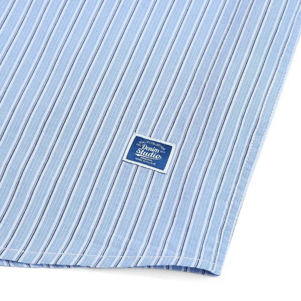 Våren 2023 Nya vertikalrandiga skjortor Herr 100 % bomull Casual Slim Fit Bröstfickor Skjorta SK130123 blue white striped XXXL