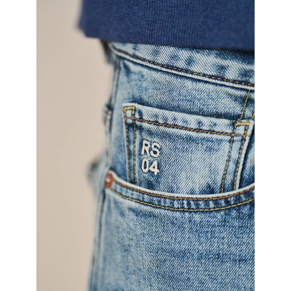 2023 vår nya vanliga raka jeans män Värmefiber 13,5 Oz jeansbyxor Plus Size Märkeskläder Nostalgic blue 30 REC 60.5-65KG