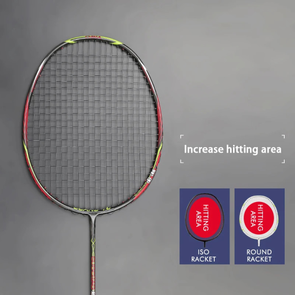 New Style M30J Kolfiber Super Light 7U 67g Badmintonracket Strung Max Tension 30LBS G4 Racquet Speed ​​Bags Racquet Sport Red