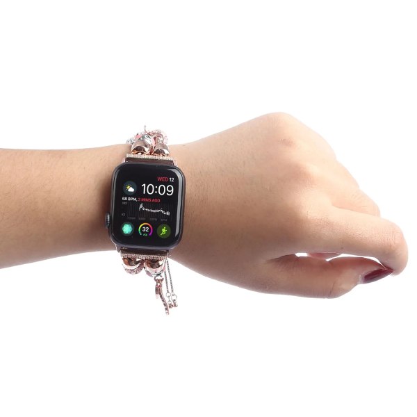 Gör-det-själv-diamantband för Apple Watch 8 7 41mm 45mm Ultra 49mm Manuellt berlockarmband för iwatch-serien 6 5 4 SE 3 2 44/42/40mm Black 42mm 44mm 45mm 49mm