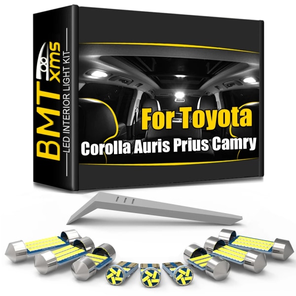 BMTxms Canbus För Toyota Corolla E12 E120 Auris E150 Prius 20 30 ZVW30 Yaris Camry Avensis T22 T25 T27 Avalon LED-interiörljus Warn White