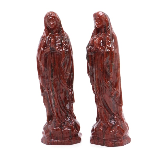 Handgjord Jungfru Maria Bönstaty Helande Kristallpärla Katolsk Skulptur Natursten Madonnafigurer Dekor Julklappar Garnet 5 PCS