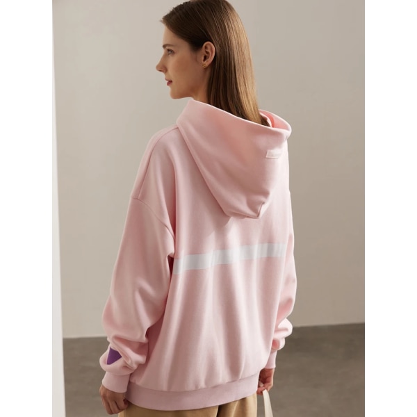 Minimalism Sweatshirt Huvtröjor för kvinnor 2022 Printed Elegant Casual Lös Mode Sweatshirts Kläder Toppar 12230348 Pink L