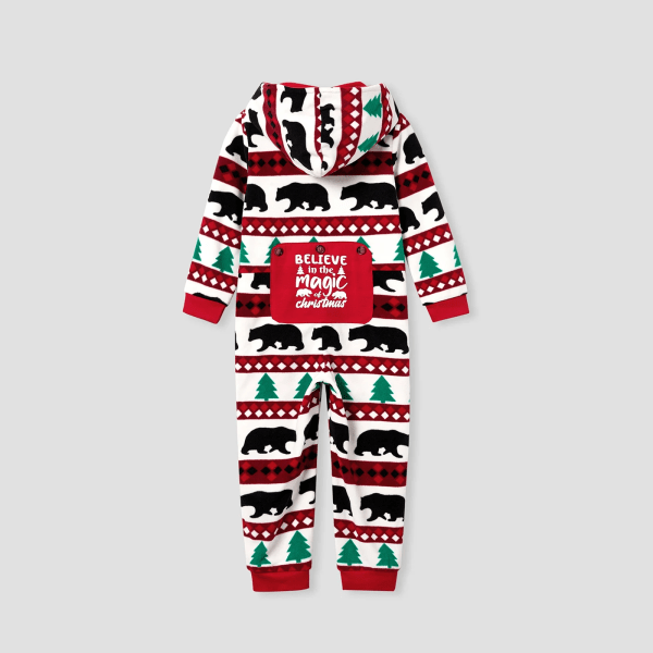 Julfamiljsmatchande festivaltema Heltäckande print Långärmad pyjamasset (flammsäker) Red WomenS