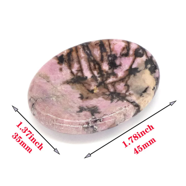 Orosten Konkav Oval Form Naturlig pärla Ametist Energi Kristall Healing Fick Meditation Fingermassage För Hälsa Partihandel Pink Black Rhodonite 10 pcs
