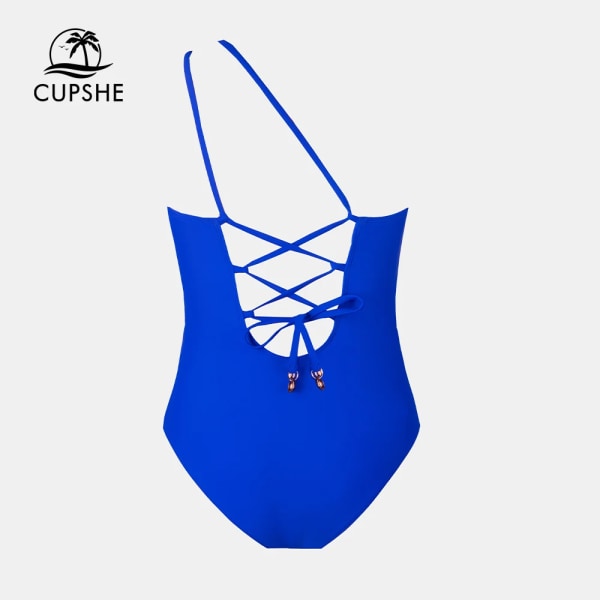 Baddräkt i ett stycke för kvinnor Sexiga remmar Monokini Badkläder 2023 Sommarbaddräkt Strandkläder royal blue XS