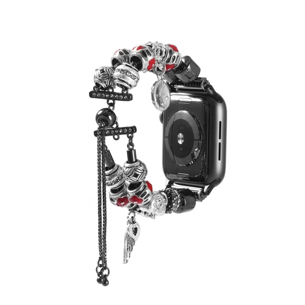 Gör-det-själv-diamantband för Apple Watch 8 7 41mm 45mm Ultra 49mm Manuellt berlockarmband för iwatch-serien 6 5 4 SE 3 2 44/42/40mm Black 42mm 44mm 45mm 49mm