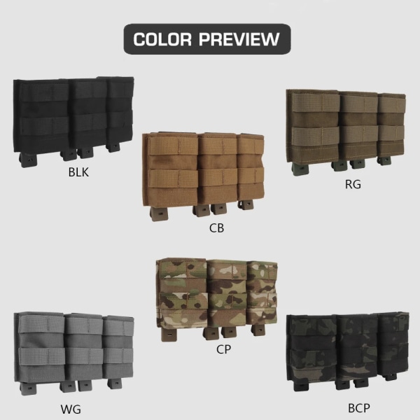 5,56 Triple Mag Pouch Tactical Double Magazine Bag för Molle System hölsterhållare Jakt Military M4 Airsoft Tillbehör MG-F-14 BCP