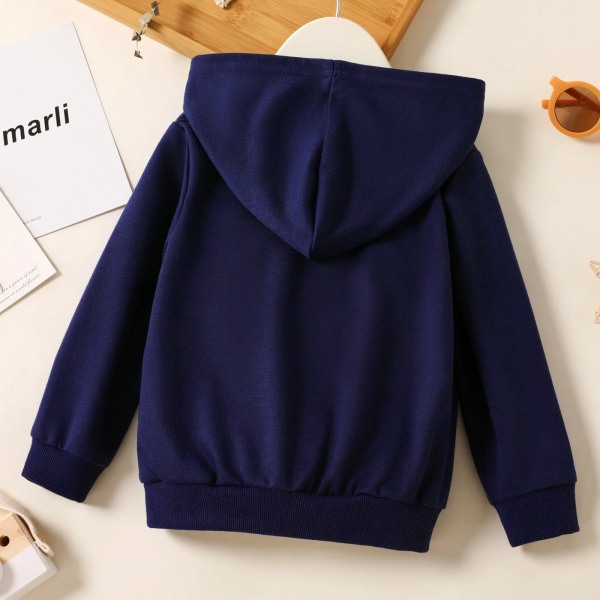 Toddler Girl Casual Enfärgad Hoodie Sweatshirt Blue 3-4Years