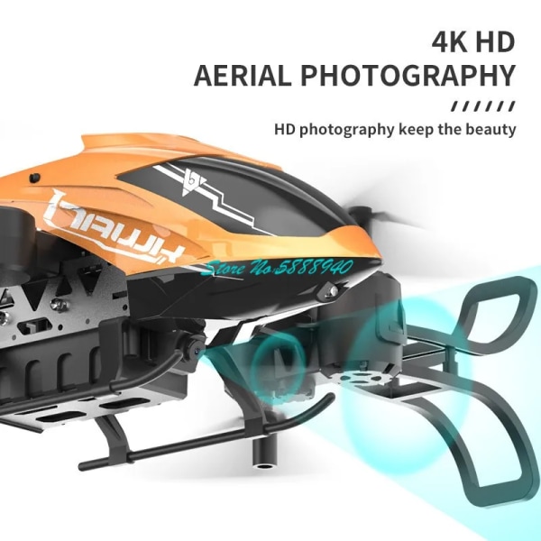 Intelligent höjdinställning Vikbar WIFI FPV RC Helikopter 2.4G 4K HD-kamera 2-axlig Arm Fighter Form Fjärrkontroll Helikopter Blue 4K 2B