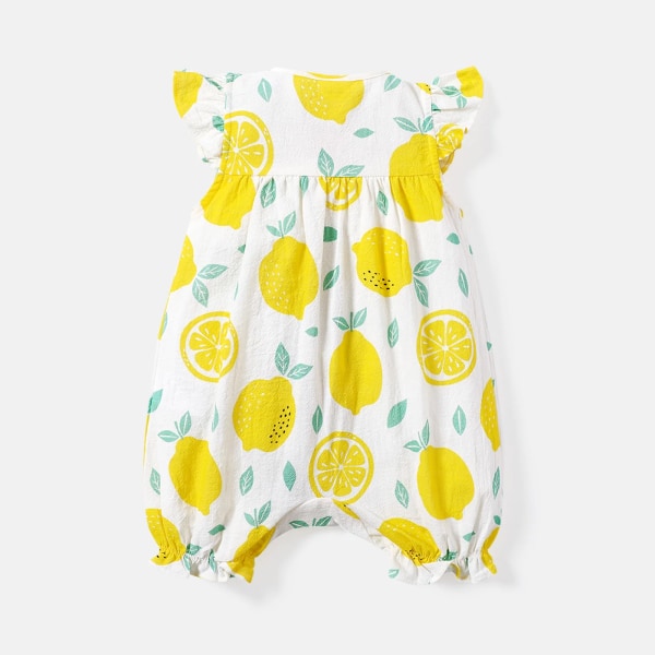 Baby Girl 100% bomull Gingham eller Allover print fladderärm Romper PLAID 3-6Months