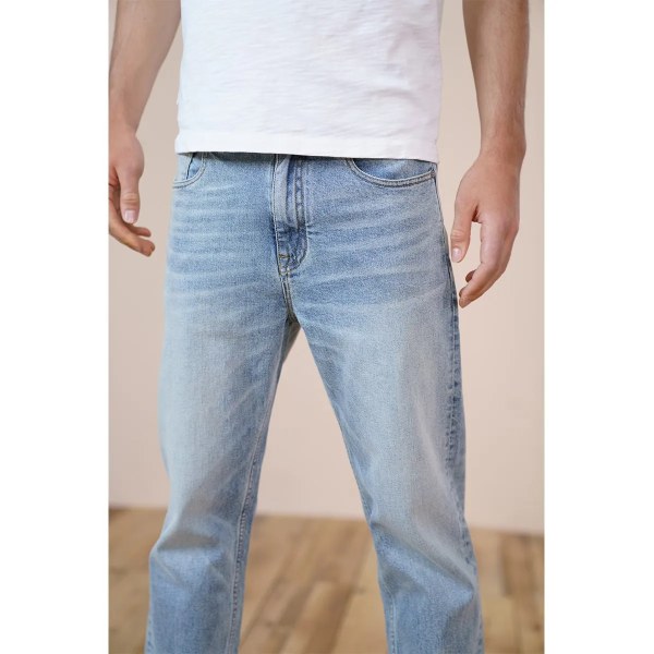 SIWMOOD 2023 S Vårnyhet Miljölasertvättade jeans herr slim fit klassiska denimbyxor högkvalitativ jean SJ170768 light blue 29