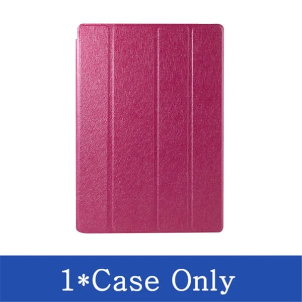 Case för iPad 2 3 4 5 6 7 8 9 9.7 10.2 5:e 6:e 7:e 8:e 9:e generationens Trifold Stand Magnetic Smart Cover + Härdat glas Rose Red iPad 3th 2012