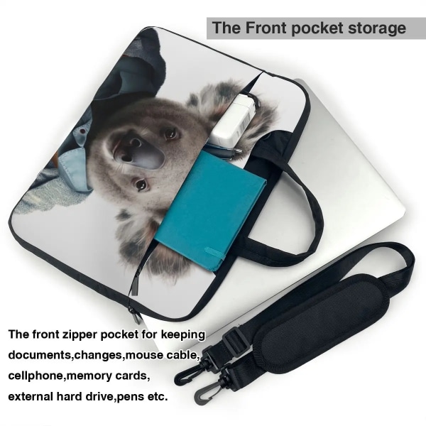 Koala Laptopväska Fantastiska porträtt Vackra kläder för Macbook Air Pro Mode Travel Notebook- case 13 14 15 15,6 Portföljer As Picture 13inch