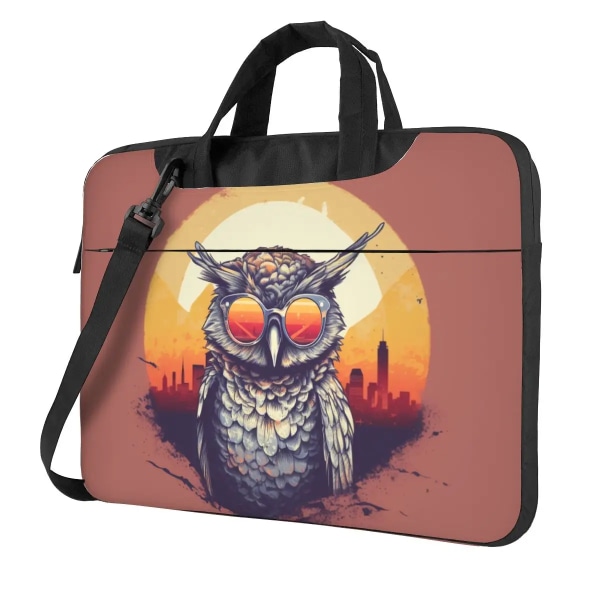 Owl Laptopväska Retro Sunset Djur Med Solglasögon För Macbook Air Pro HP Huawei Sleeve Case Snygg 13 14 15 15.6 Portföljer As Picture 13inch