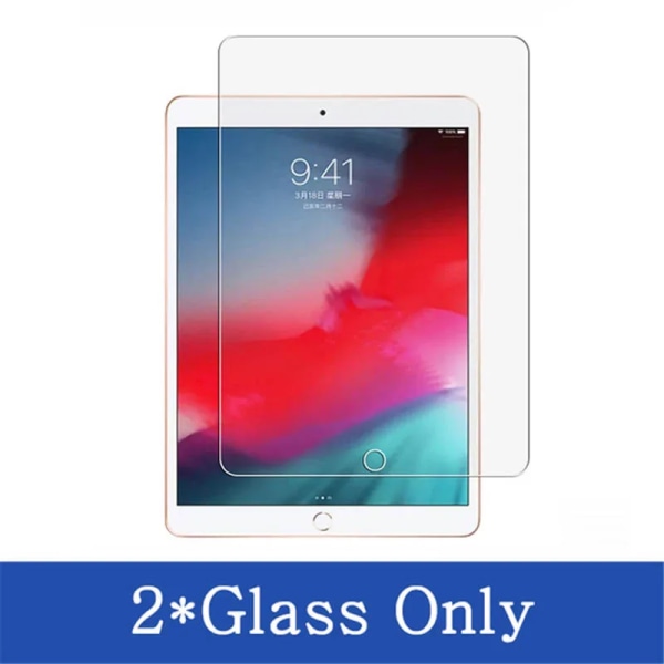 Case för Apple iPad Air 3 10,5 2019 Air3 A2123 A2152 A2153 A2154 Trifold Stativ Magnetisk Smart Cover + Härdat glas iPad Air 3 2019 Tempered Glass