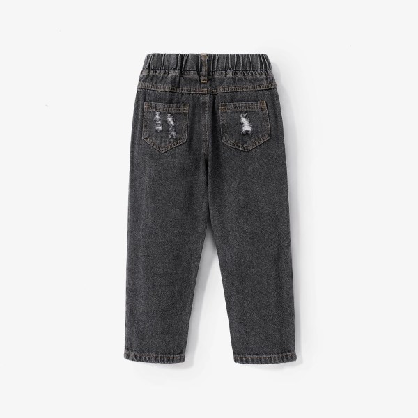 Toddler flicka/pojke elastiska rippade jeans Blue 18-24Months